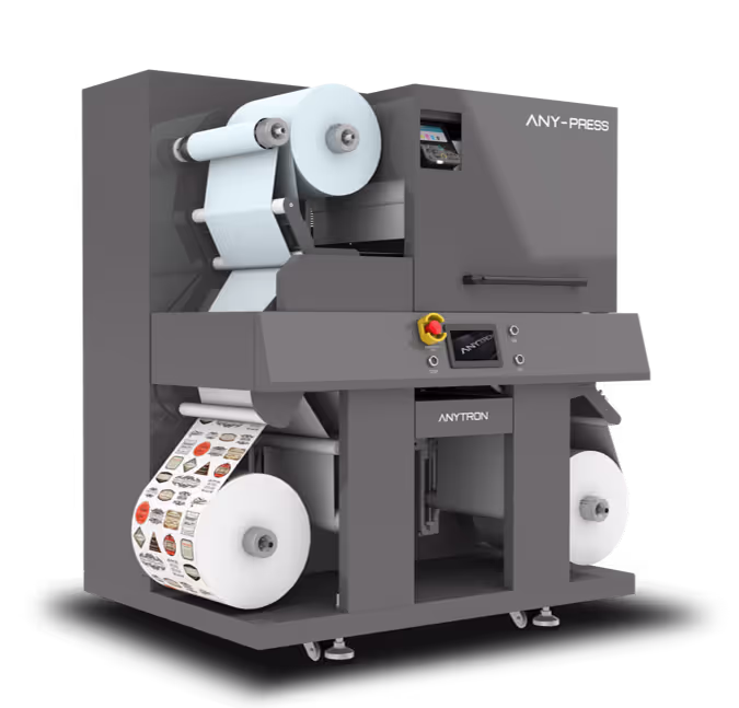Any-Press — stampante laser LED 5 colori CMYK bianco per etichette